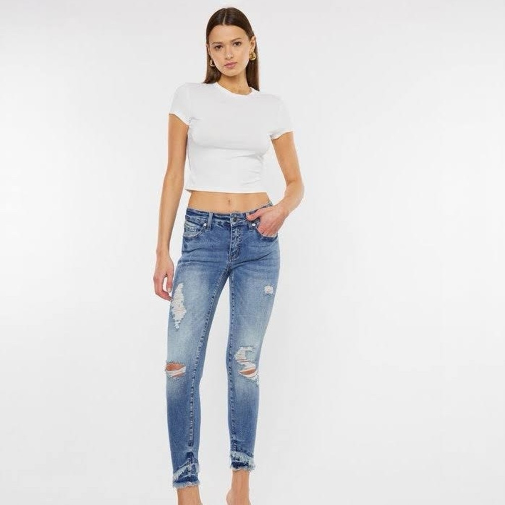 7 for All Mankind Distressed Ankle Skinny Jeans Size 4